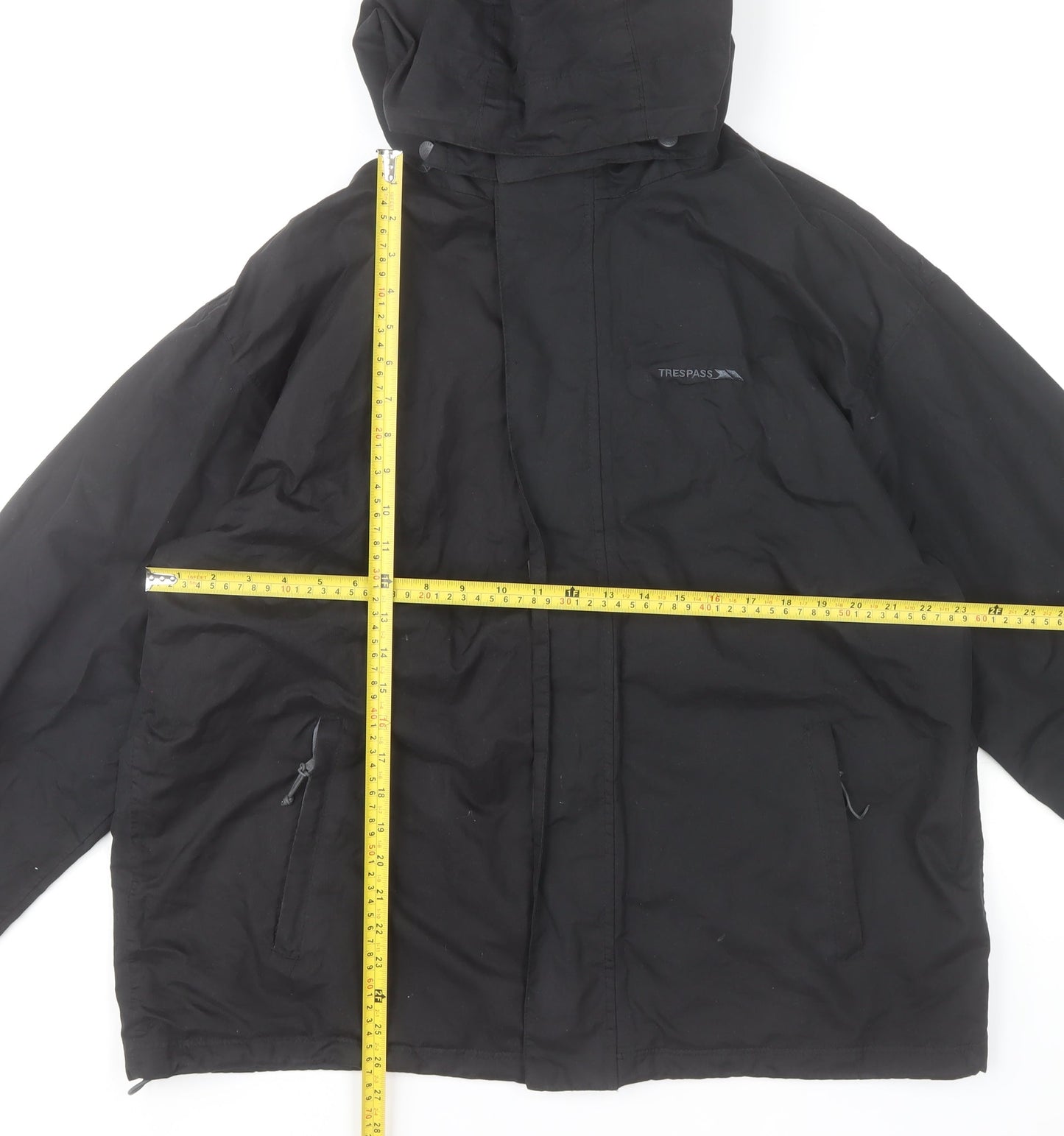 Trespass Men's Black XL Waterproof Windproof Hooded Rain Jacket