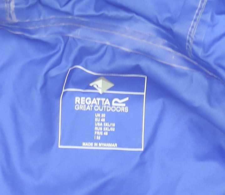 Regatta Womens Blue Waterproof Hooded Rain Jacket UK 20