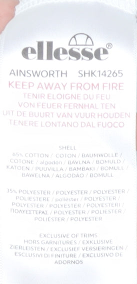 Ellesse Womens White UK 10 Pullover Hoodie Cotton Blend Casual