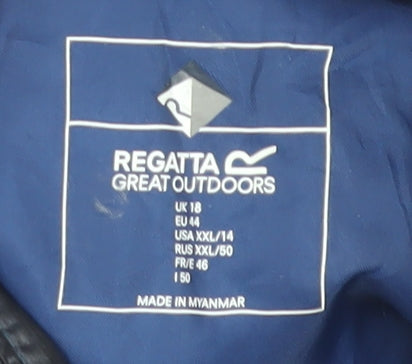 Regatta Womens Blue Quilted Puffer Jacket Size 18 Lightweight Zip Front