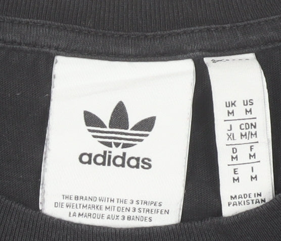 Adidas Originals Men's Black Cotton Graphic T-Shirt M