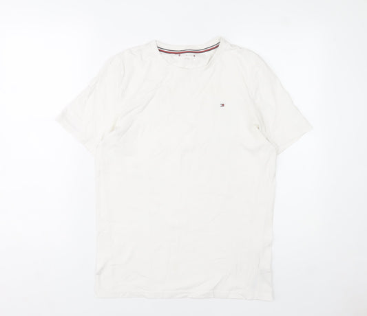 Tommy Hilfiger Boys White Cotton Crew Neck Logo T-Shirt 14-16 Years