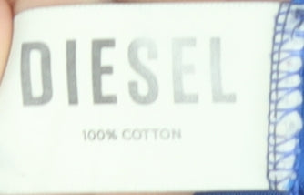 Diesel Men Blue Cotton Crew Neck Logo Short Sleeve T-Shirt M