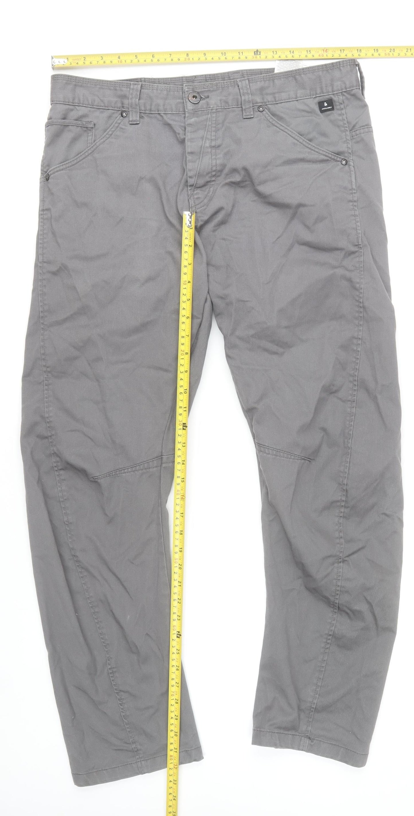 Jack & Jones Grey Chino Trousers Women’s Size 20 Regular Fit