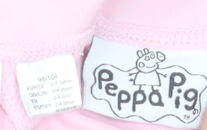 Brand and care label for Peppa Pig girls’ pink uv sun suit 2-4 years quick dry swimwear