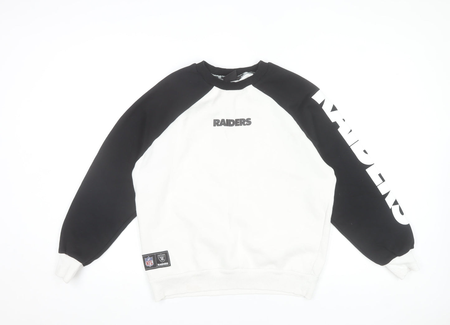 NFL Raiders Men's Black White Pullover Sweatshirt Size S