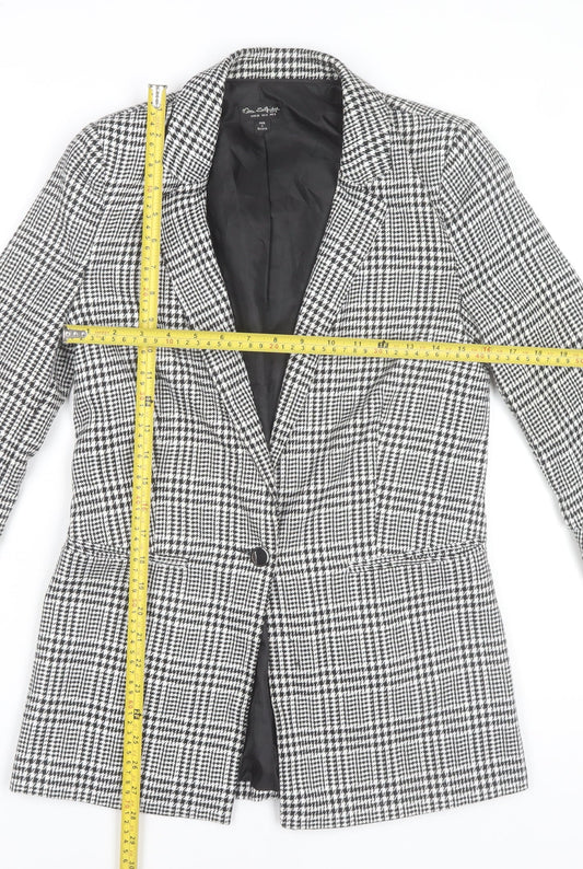Miss Selfridge Women's Black Check Blazer Jacket Size 8
