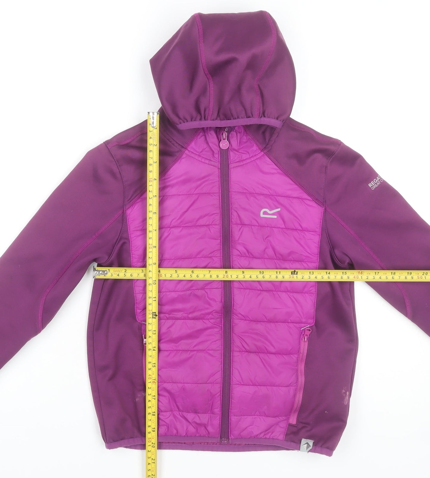 Regatta Girls Purple Hooded Softshell Puffer Jacket 9-10 Years