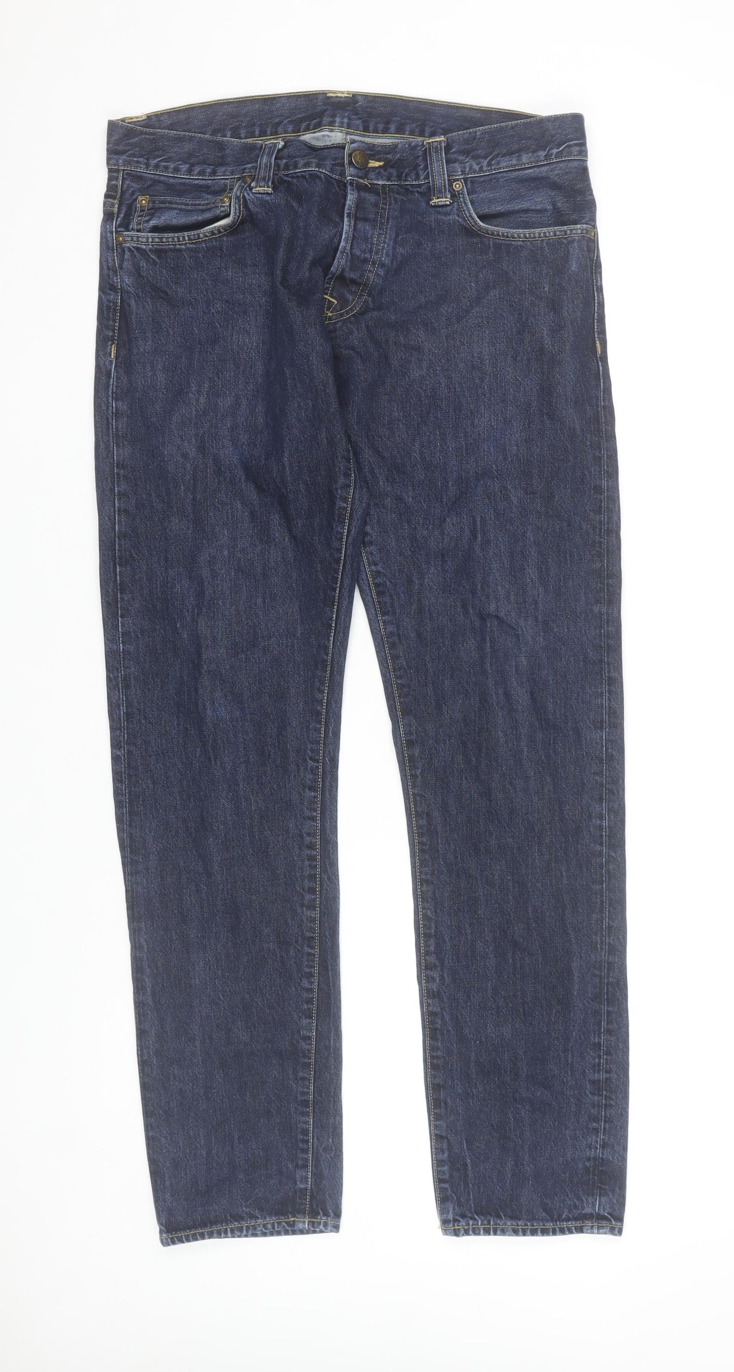 Carhartt Men's Blue Buccaneer Straight Leg Jeans 31x32 Regular Fit