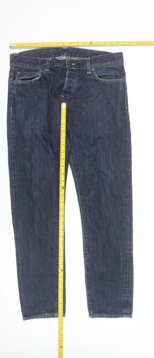 Carhartt Men's Blue Buccaneer Straight Leg Jeans 31x32 Regular Fit