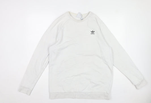Adidas Men's White Long Sleeve Pullover Sweatshirt Size L