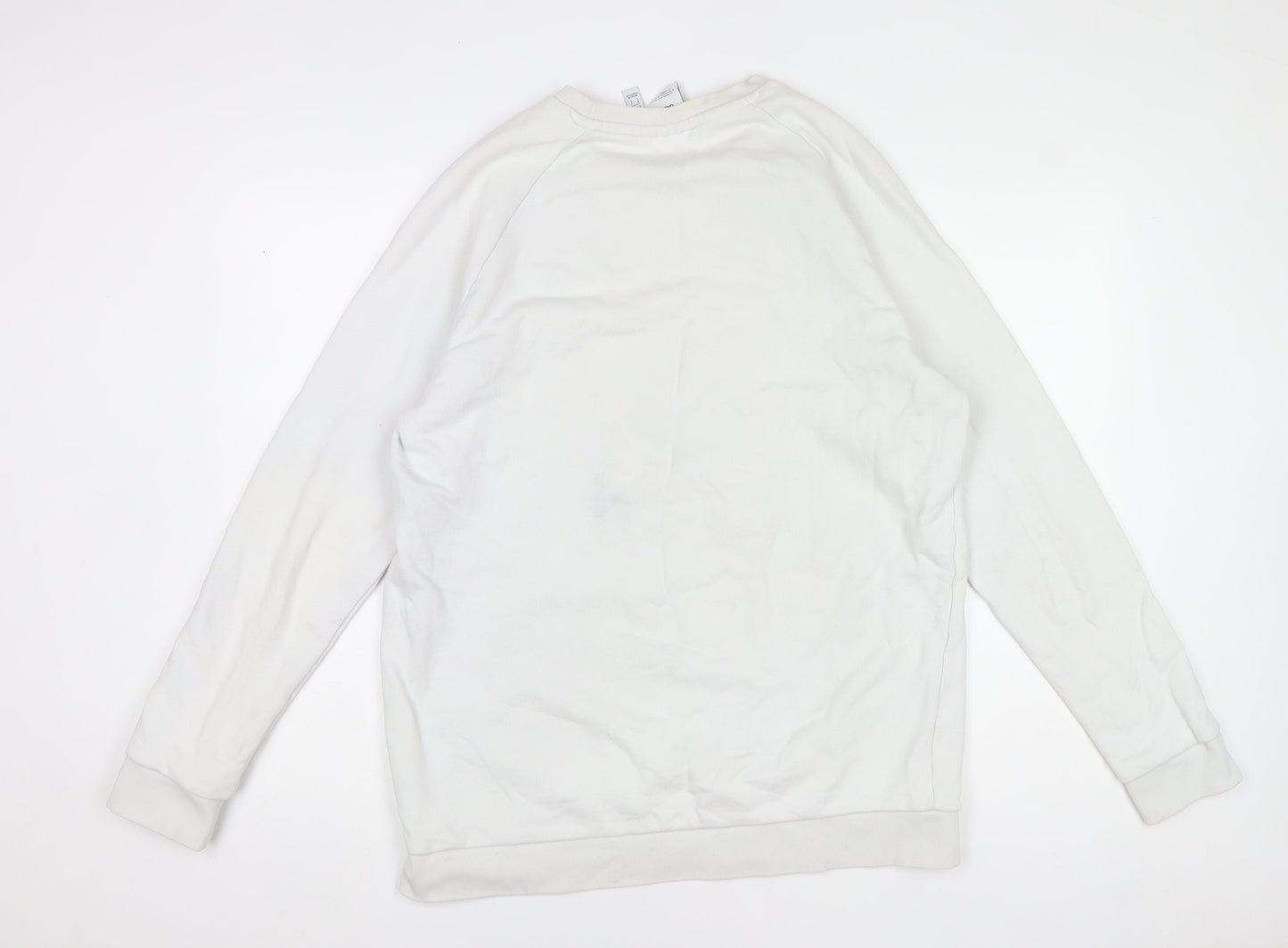 Adidas Men's White Long Sleeve Pullover Sweatshirt Size L