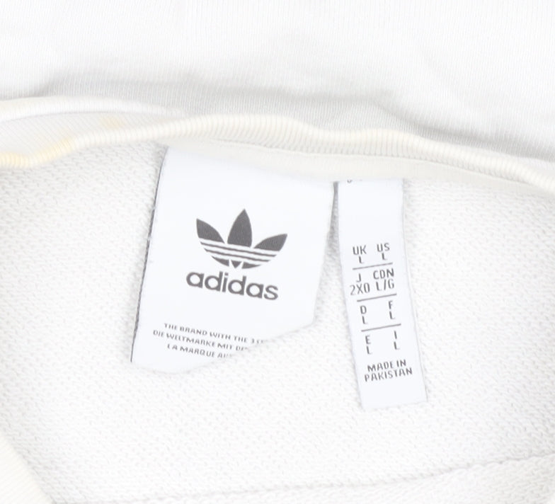 Adidas Men's White Long Sleeve Pullover Sweatshirt Size L