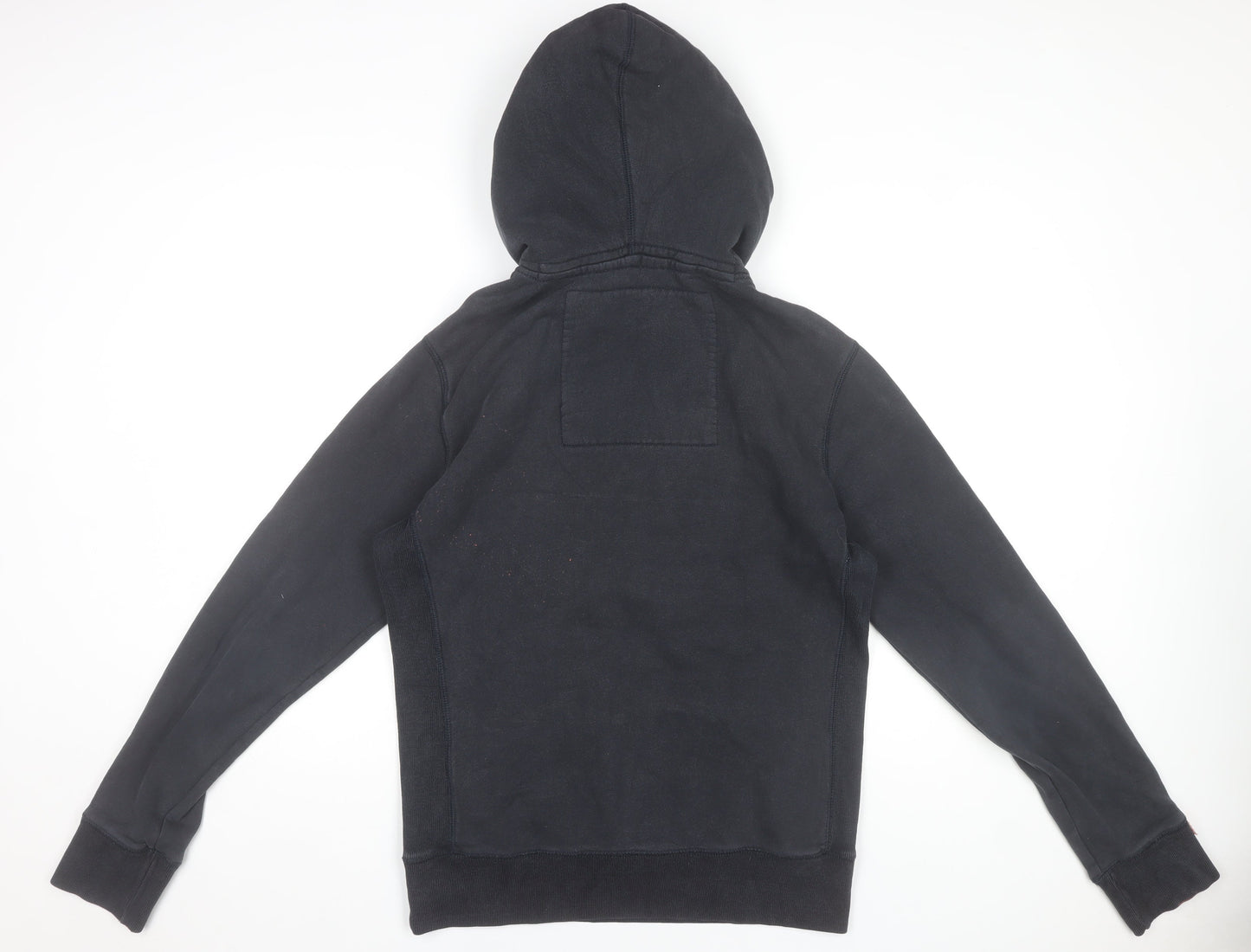 Superdry Men's Black Medium Pullover Hoodie with Red Logo