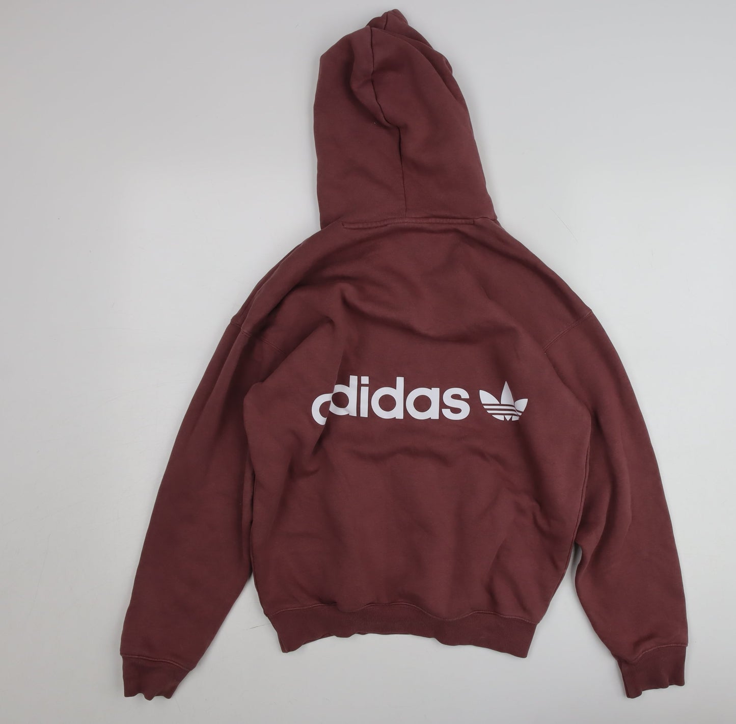 Adidas Womens Burgundy Hoodie XS Cotton Pullover Casual Sweatshirt