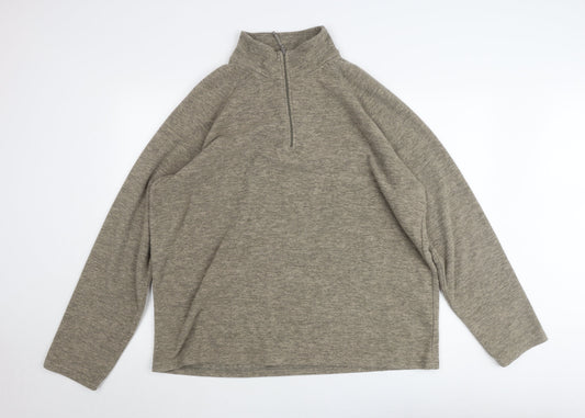 Mountain Warehouse Men's Beige 1/2 Zip Fleece Sweatshirt XXL