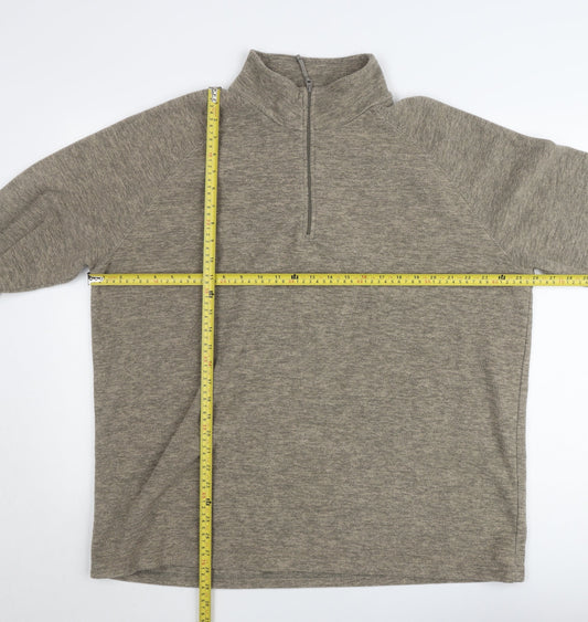 Mountain Warehouse Men's Beige 1/2 Zip Fleece Sweatshirt XXL