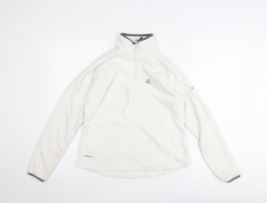 Dare 2b Women White Fleece 1/2 Zip Pullover Sweatshirt UK 10