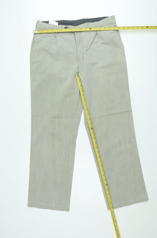 Brühl Classic Men's Beige Chino Trousers 36L Cotton Stretch