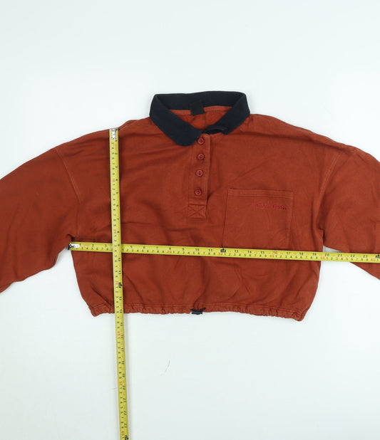 Urban Outfitters Womens Rust Henley Pullover Sweatshirt Small