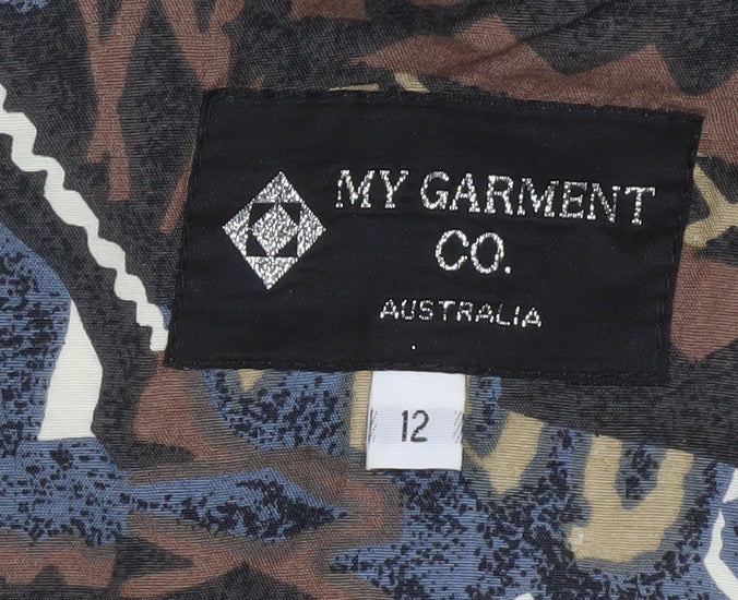 My Garment Co. Women’s Brown Tribal Geometric Shift Dress Size 12