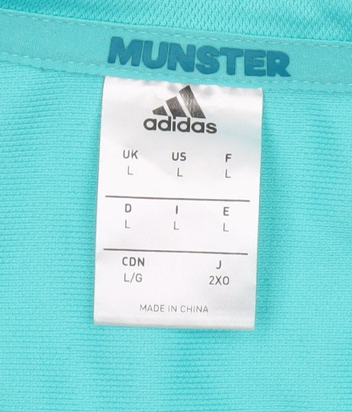 adidas Men’s Blue Munster Rugby Polo Shirt Size L