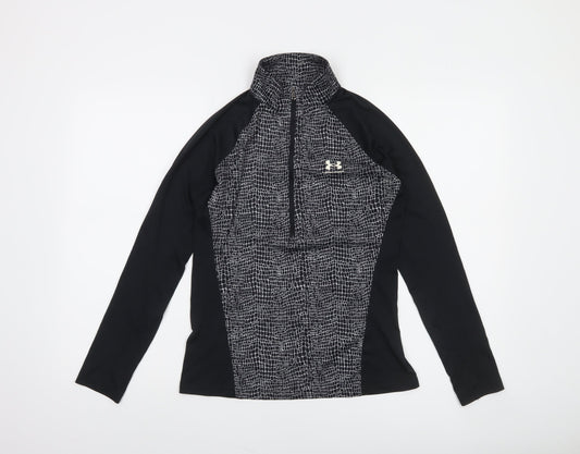 Under Armour Womens Black Long Sleeve 1/4 Zip Running Top Size S