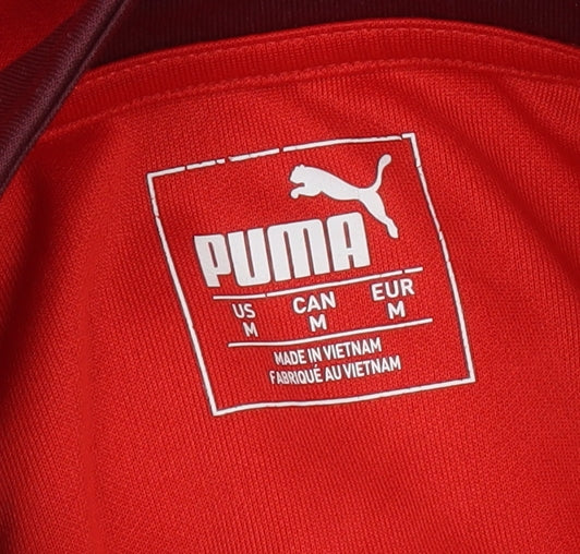 Puma Men Red Long Sleeve 1/4 Zip Athletic Training Top Size M