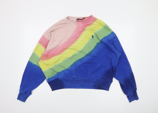 Polo Ralph Lauren Women's Multicoloured Rainbow Crew Neck Sweatshirt Size S