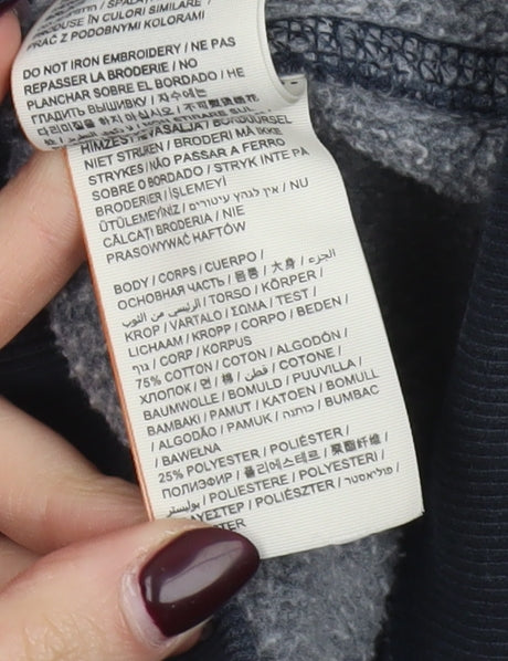 Superdry Womens Navy Full Zip Hoodie XS Orange Label Cotton Blend