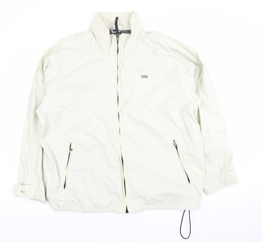 Nike Men's White Windbreaker Jacket L 41in Nylon Full Zip Sportswear