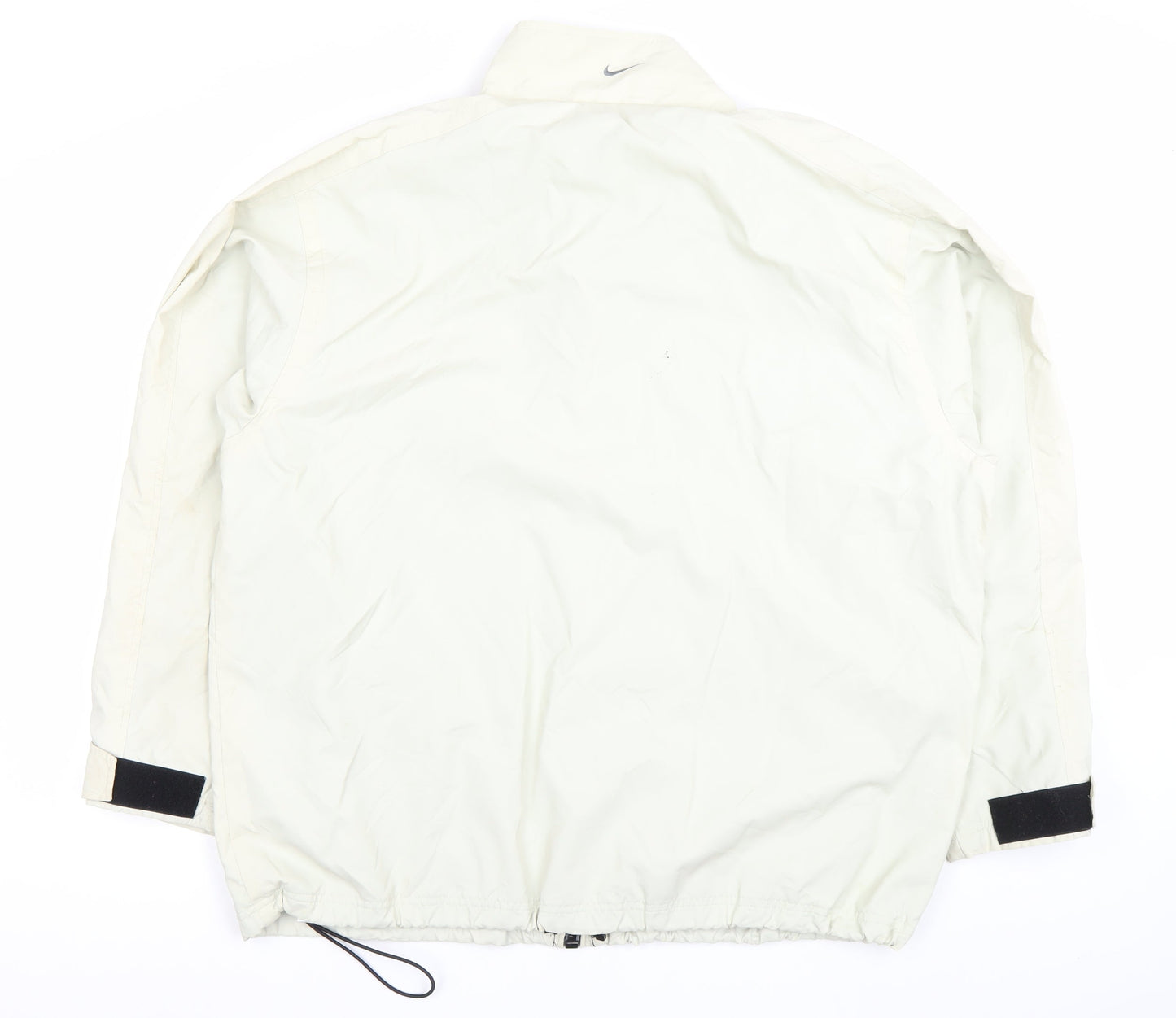 Nike Men's White Windbreaker Jacket L 41in Nylon Full Zip Sportswear