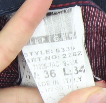 Tommy Hilfiger Men's Blue Chino Trousers 36W 34L Cotton Straight Fit