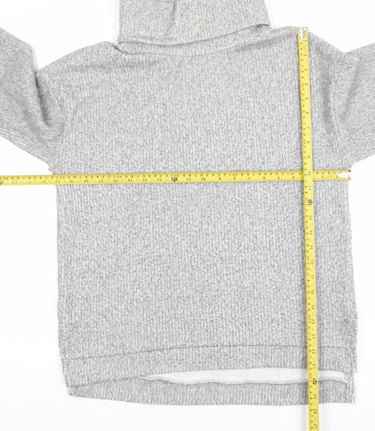 Stradivarius Women Grey Roll Neck Pullover Sweatshirt Size 10