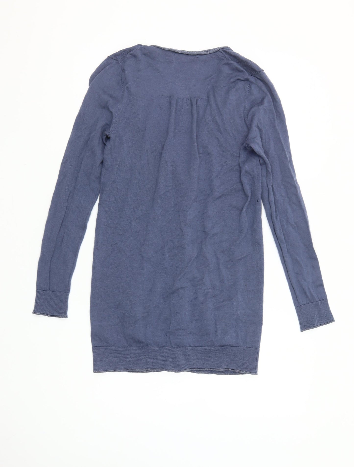 Boden Women's Blue Wool V-Neck Button Cardigan UK 10