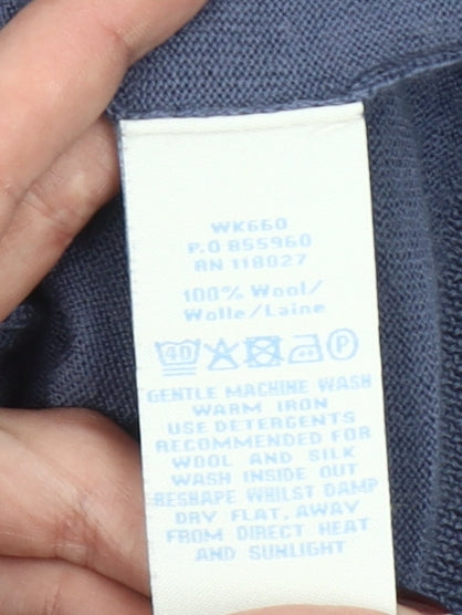 Boden Women's Blue Wool V-Neck Button Cardigan UK 10