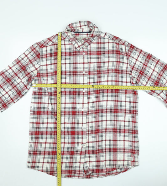 Jack Wills Men's Red Check Flannel Button-Up Shirt Size 14