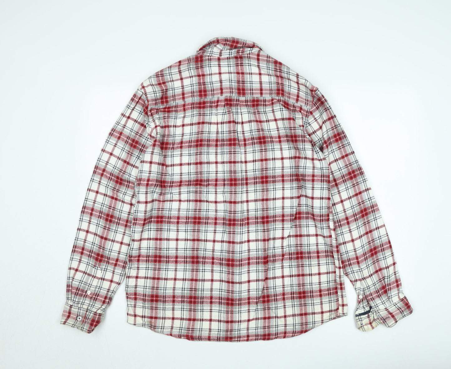 Jack Wills Men's Red Check Flannel Button-Up Shirt Size 14