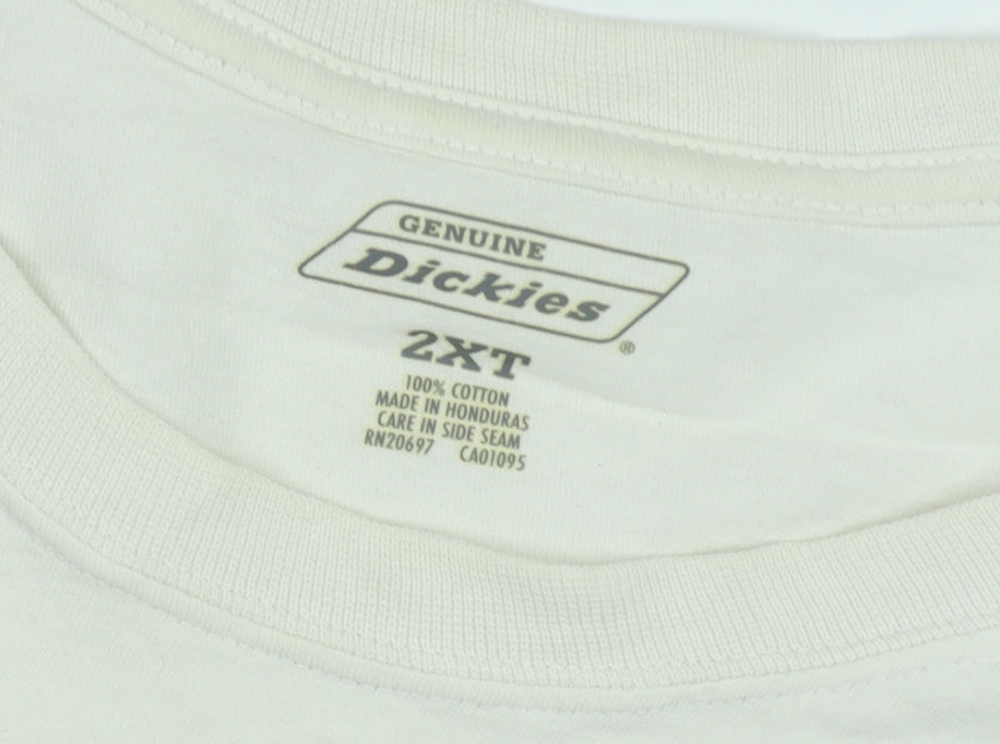 Dickies Men's White 2XLT Workwear Cotton Crew Neck T-Shirt
