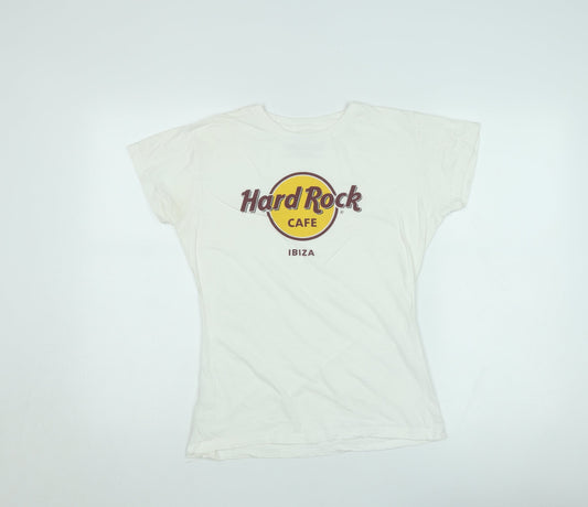 Hard Rock Cafe Ibiza Womens White Cotton T-Shirt Medium