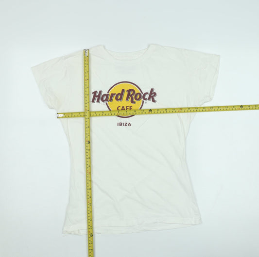 Hard Rock Cafe Ibiza Womens White Cotton T-Shirt Medium