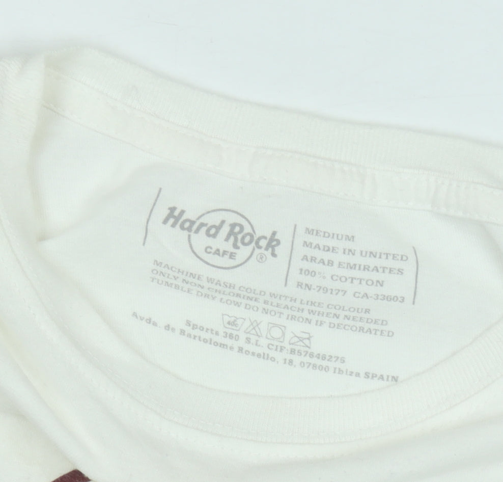 Hard Rock Cafe Ibiza Womens White Cotton T-Shirt Medium