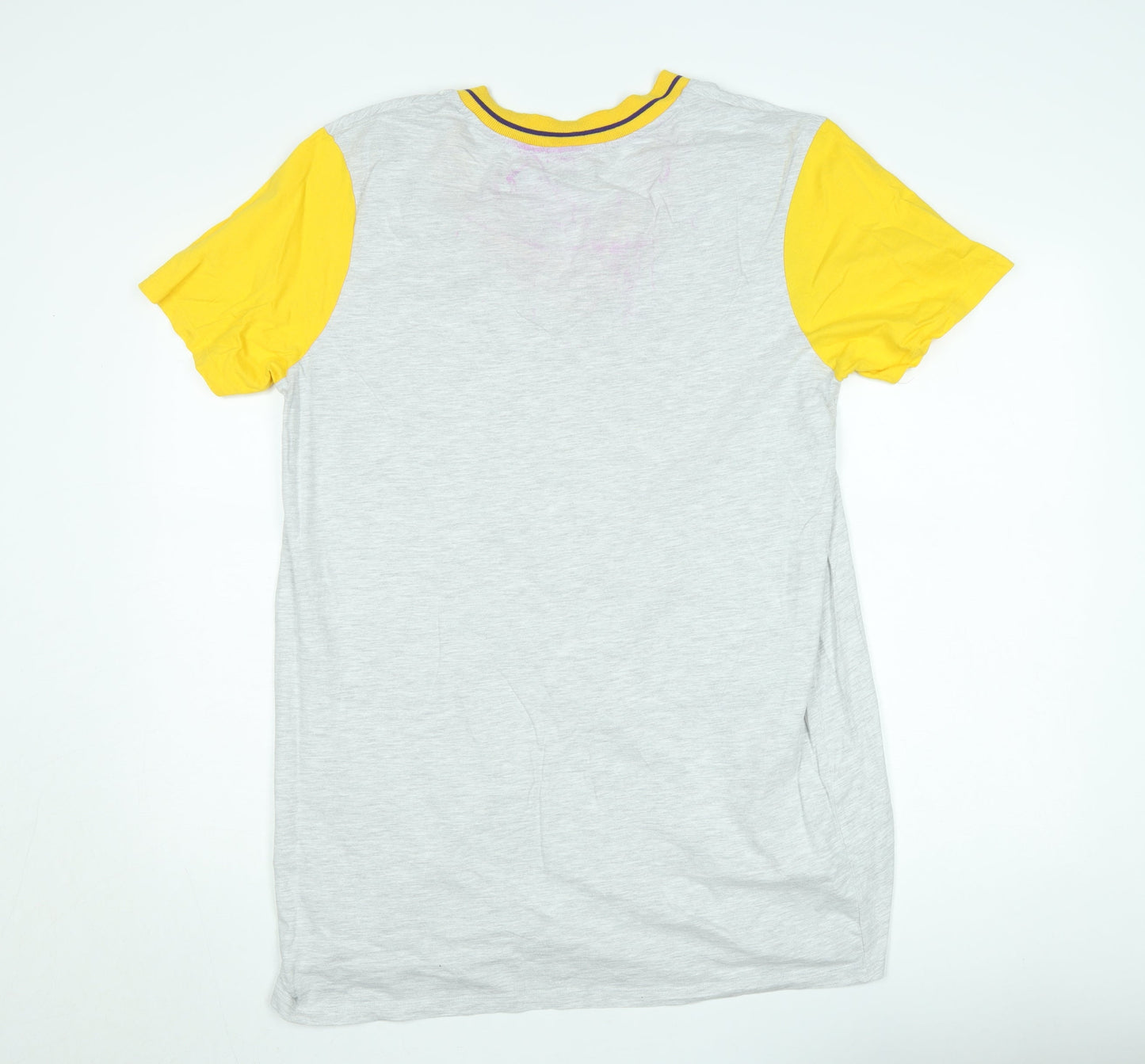 NBA Los Angeles Lakers Grey & Yellow V-Neck Men's T-Shirt Small