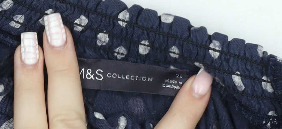 Marks and Spencer Womens Blue Polka Dot Long Sleeve Blouse Size 20