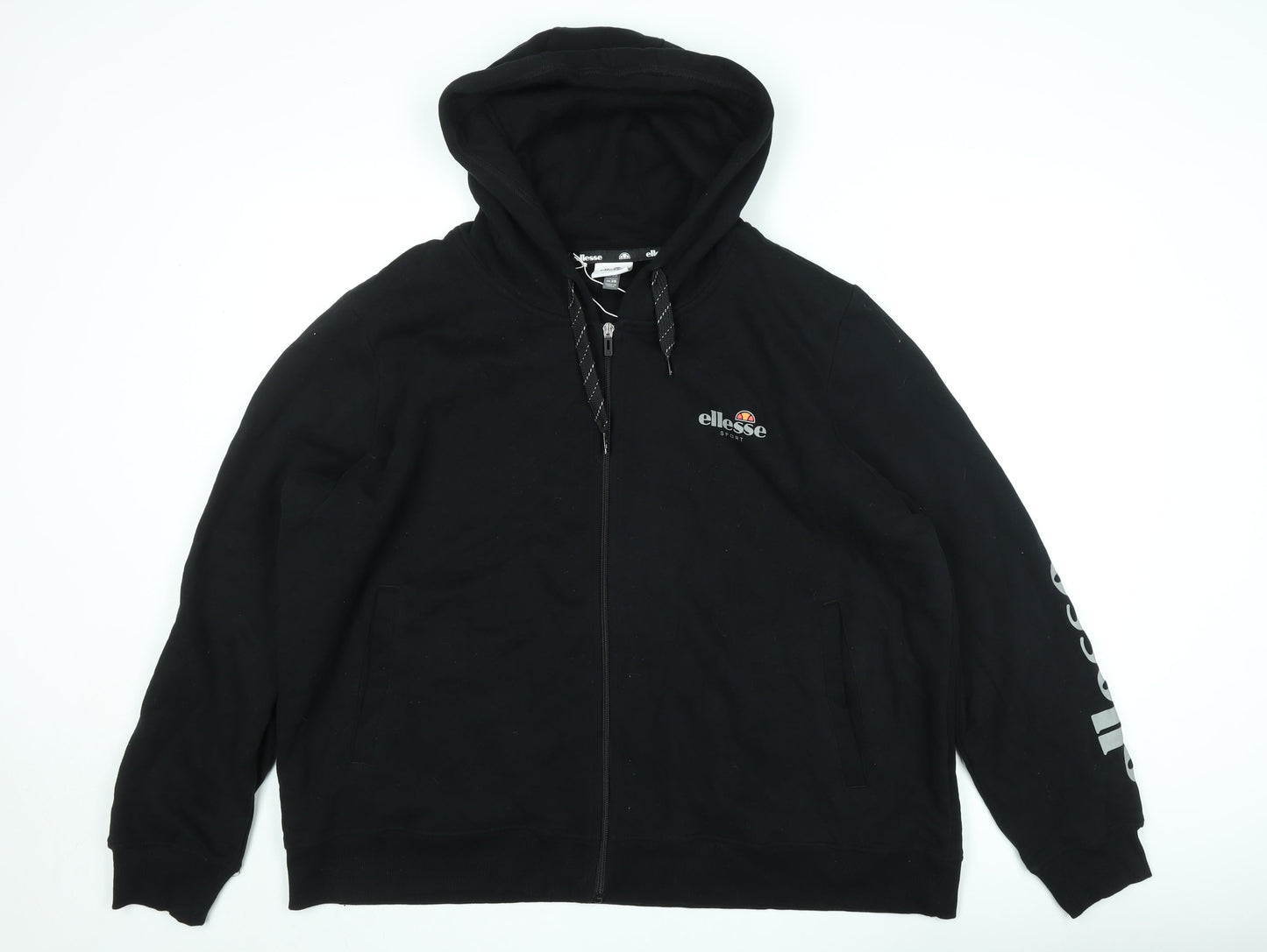 Ellesse Men's Black Hooded Full Zip Sport Jacket 2XL