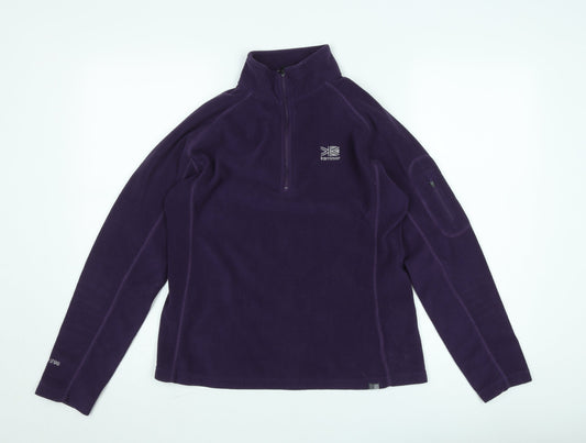 Karrimor Women's Purple 1/4 Zip Fleece Sweatshirt UK 12 Outdoor Hiking