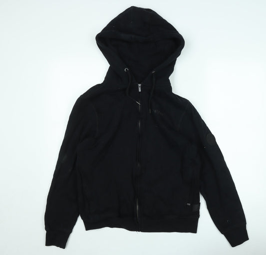 Firetrap Men's Black Hooded Full Zip Jacket Size L Cotton Blend