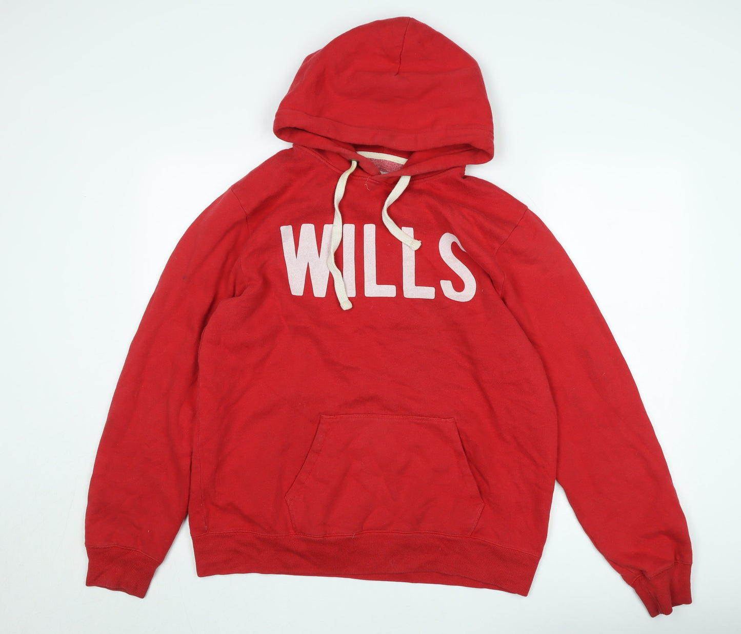 Jack Wills Men’s Red Pullover Hoodie L Logo Print University Style