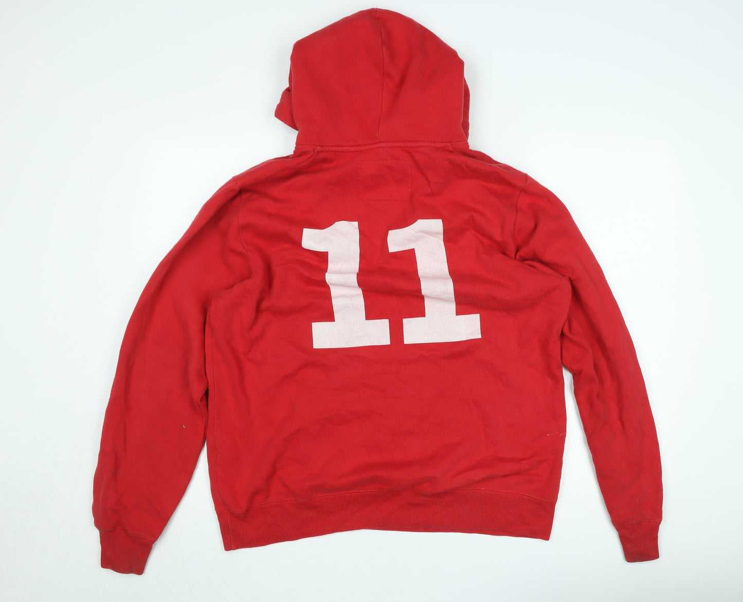 Jack Wills Men’s Red Pullover Hoodie L Logo Print University Style