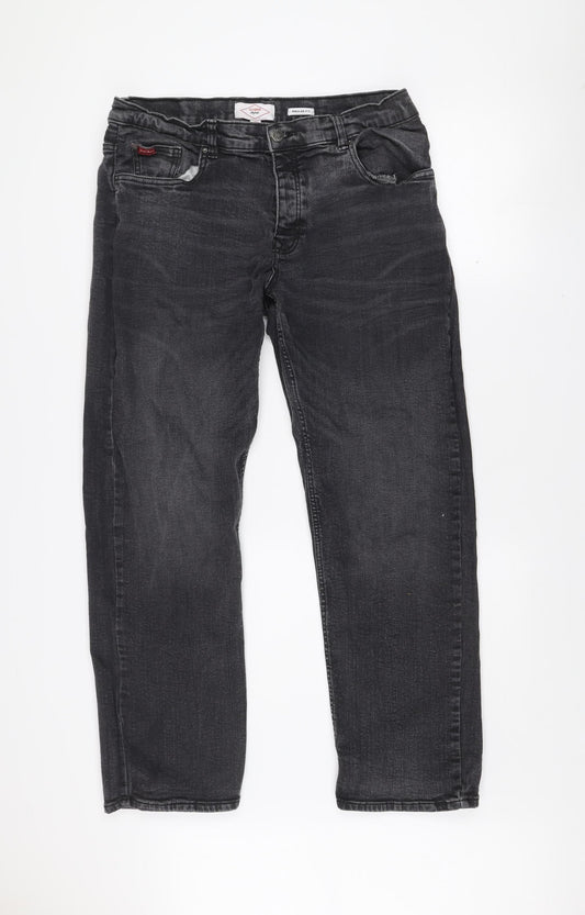 Lee Cooper Mens Grey Regular Fit Straight Jeans W36 L30